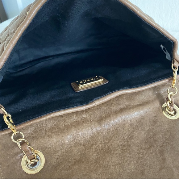 Treesje brown Quilted Gold Studded flap chain strap Crossbody Bag - Picture 14 of 14